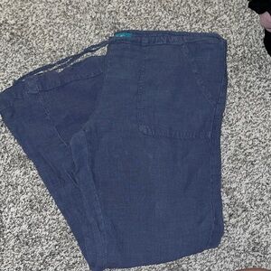 River + Sky Blue Linen Trousers